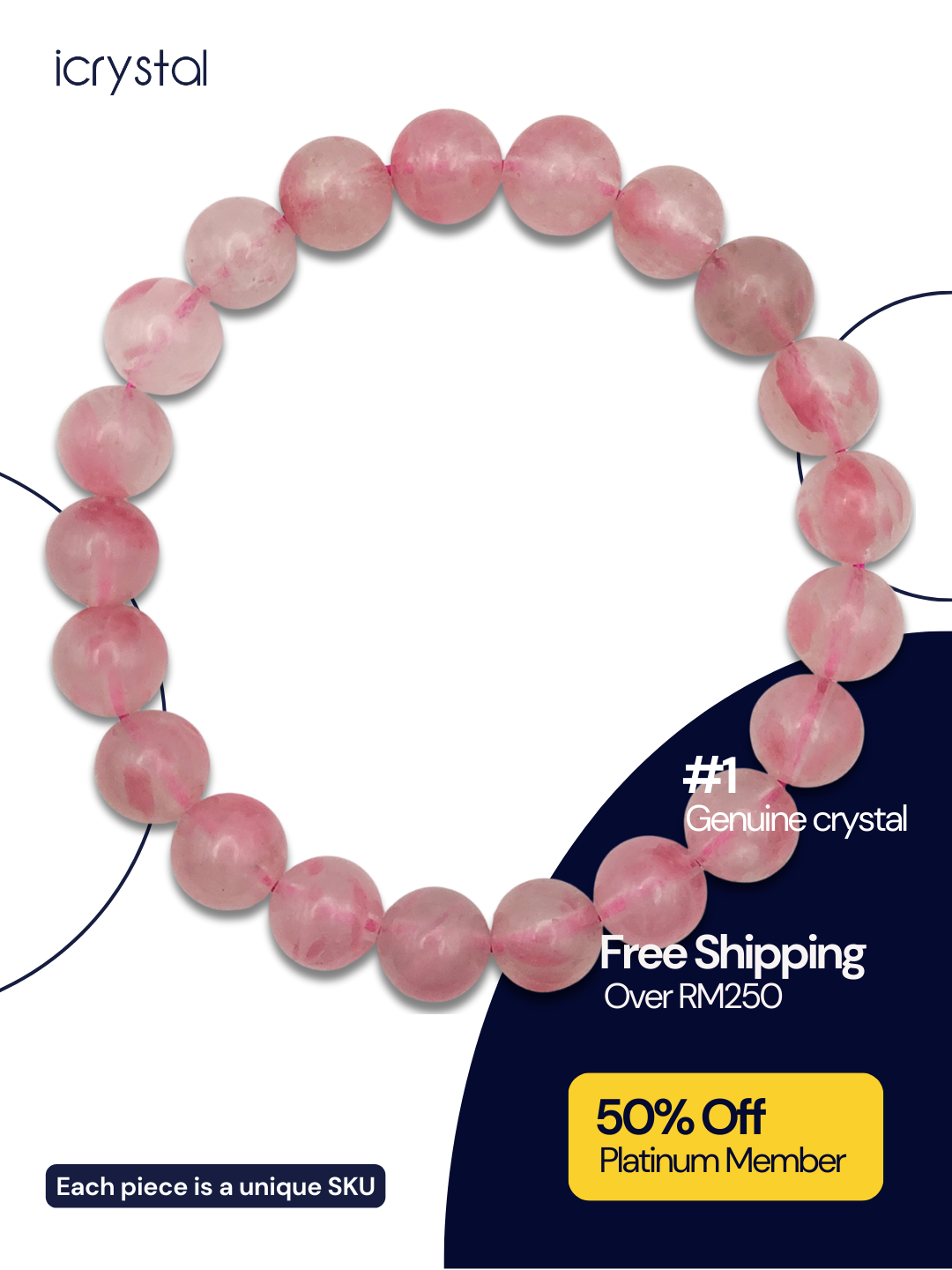 USA Sakura Pink Rhodonite Bracelet