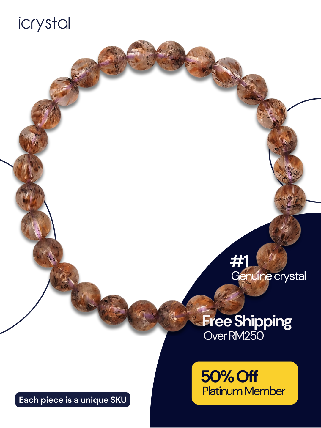 Superior Amethyst Rutilate Bracelet