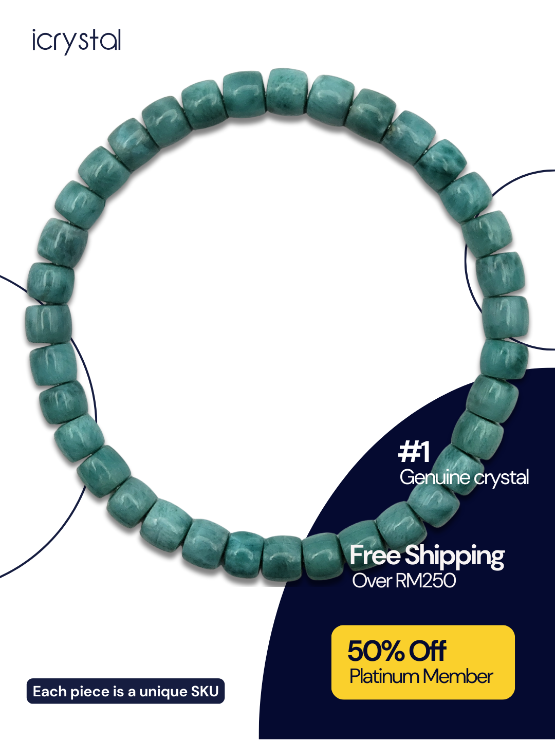 Larimar Drum Shape Bracelet