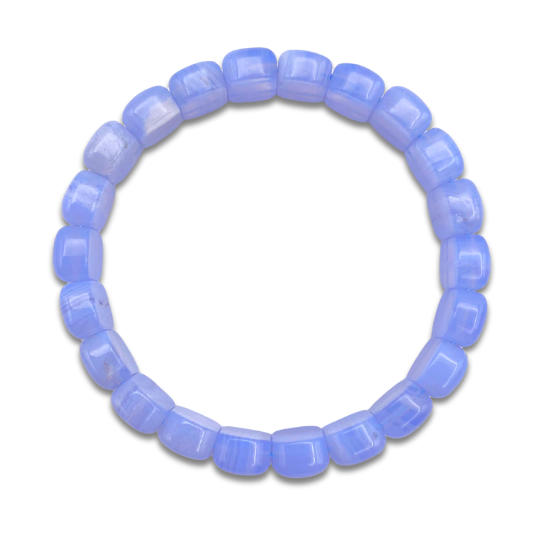 Blue Lace Agate Oval Flat Bracelet