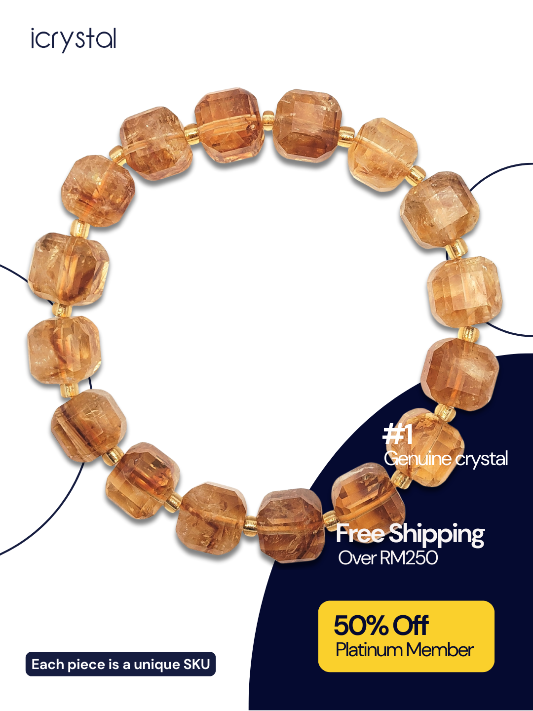 CItrine Cube Bracelet