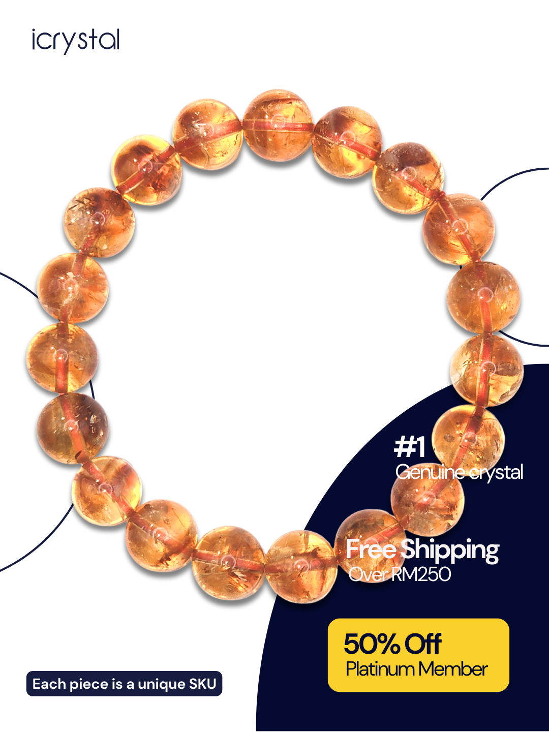 Citrine Pyramid Bracelet