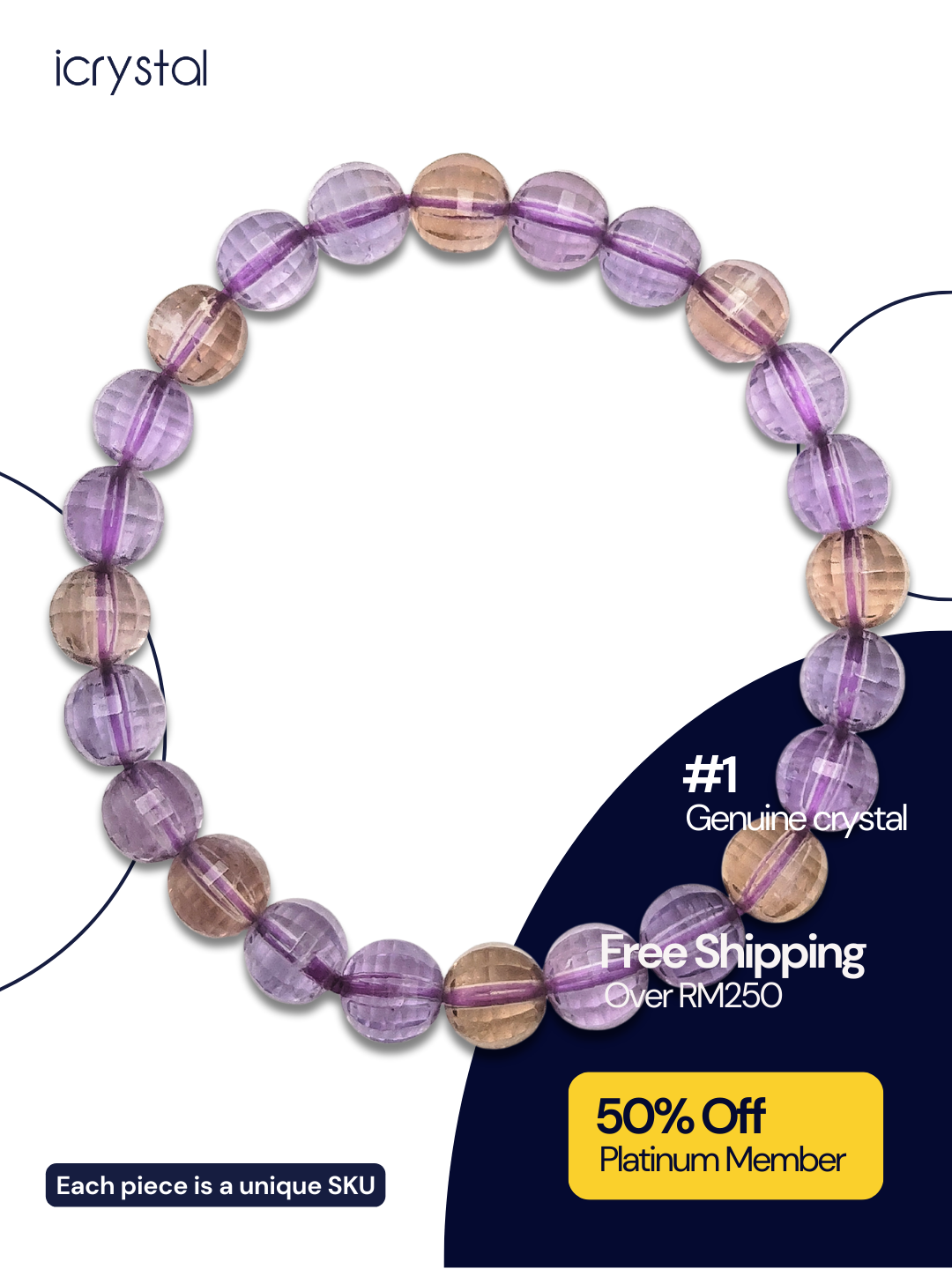 High Grade Ametrine Cutting Bracelet