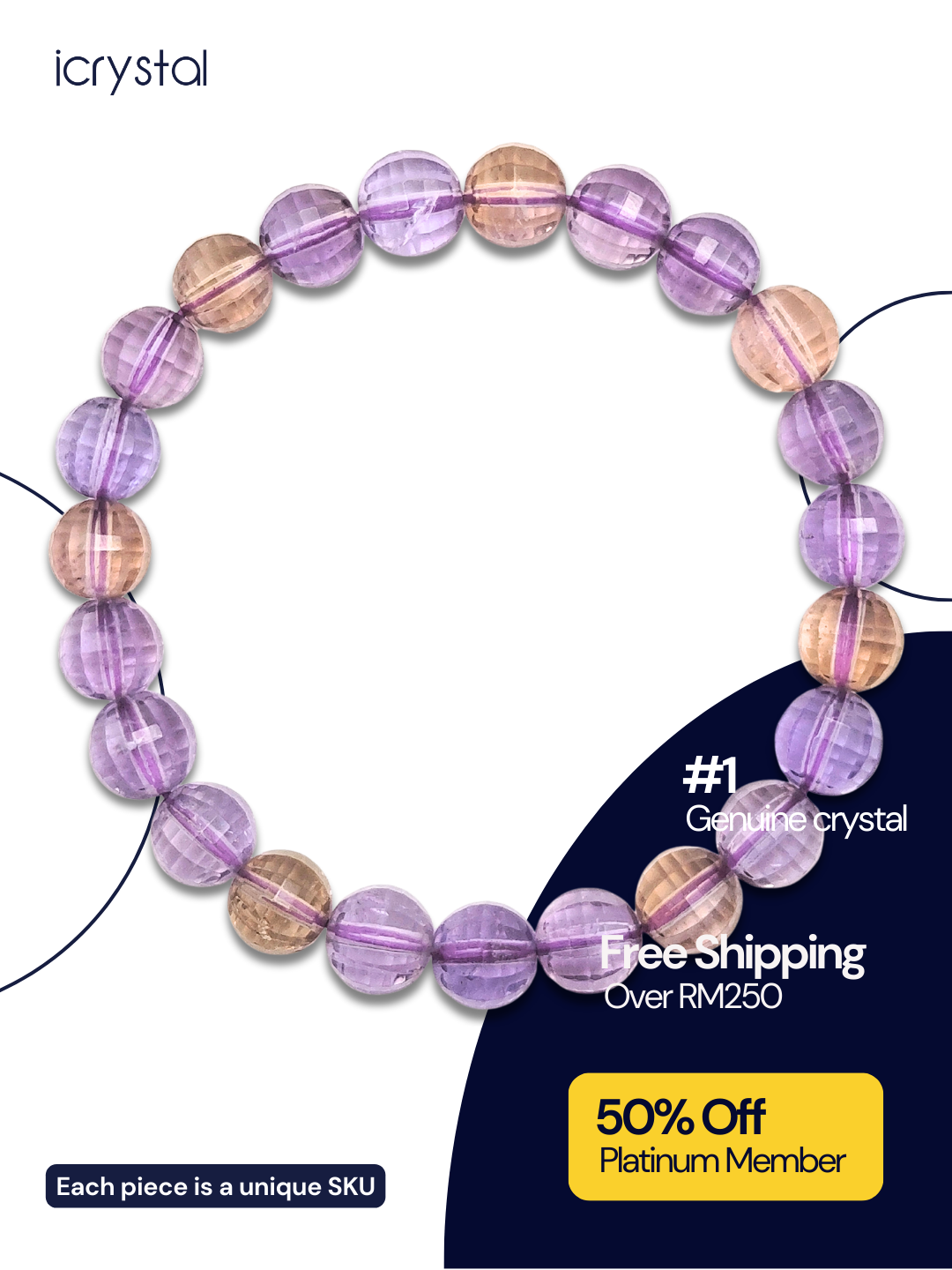 High Grade Ametrine Cutting Bracelet