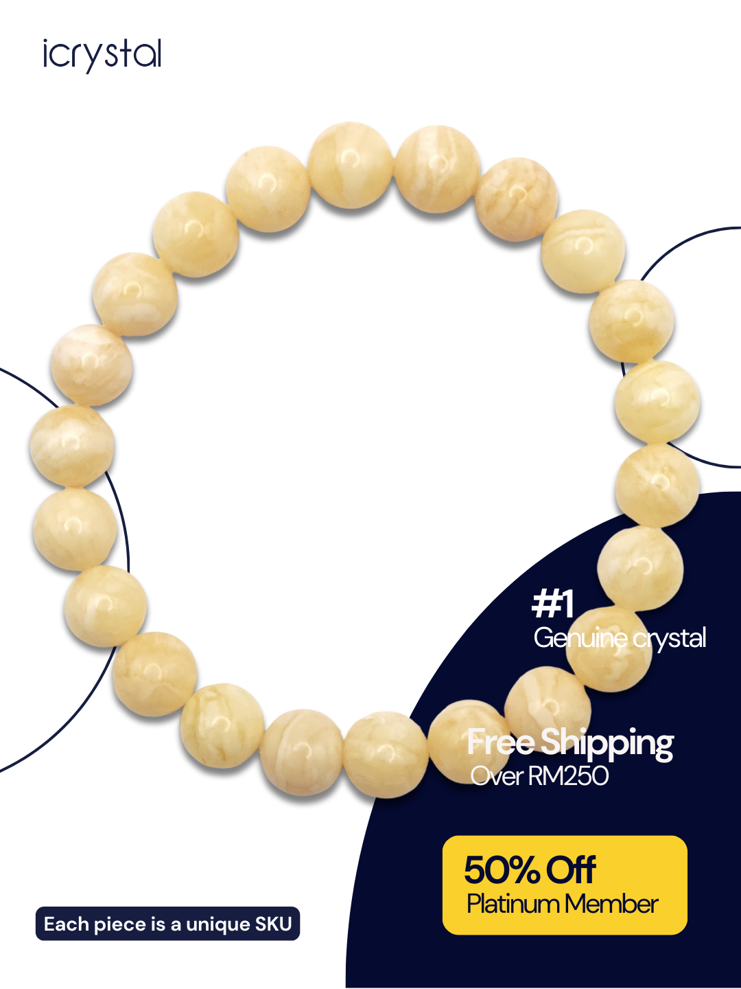 Russia White Flower Beeswax Bracelet