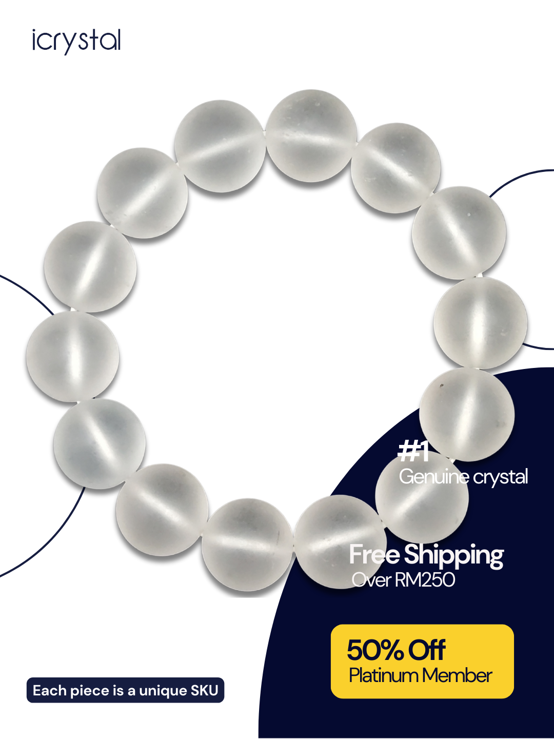 Clear Quartz Frosted Bracelet