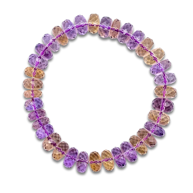 Superior Ametrine Stacked Bead Cutting Bracelet