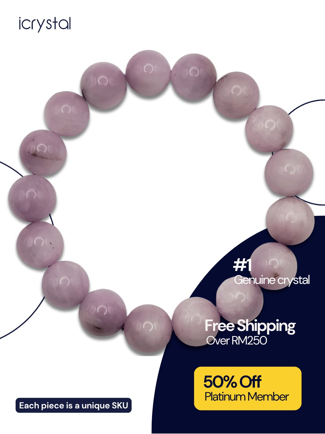 High Grade Kunzite Bracelet