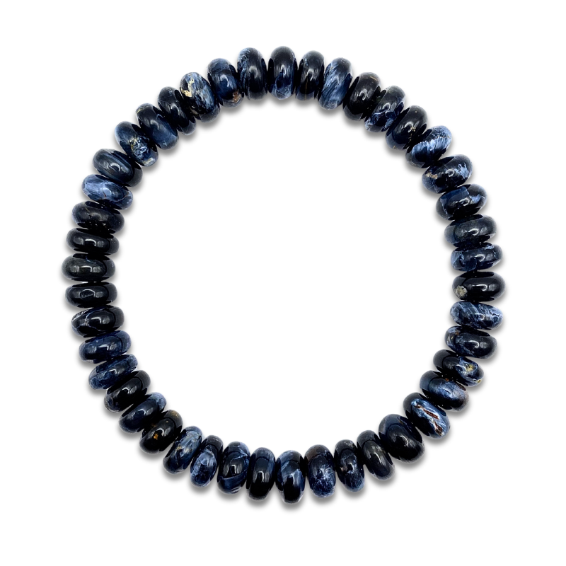 High Grade Blue Pietersite Stacked Bead Bracelet