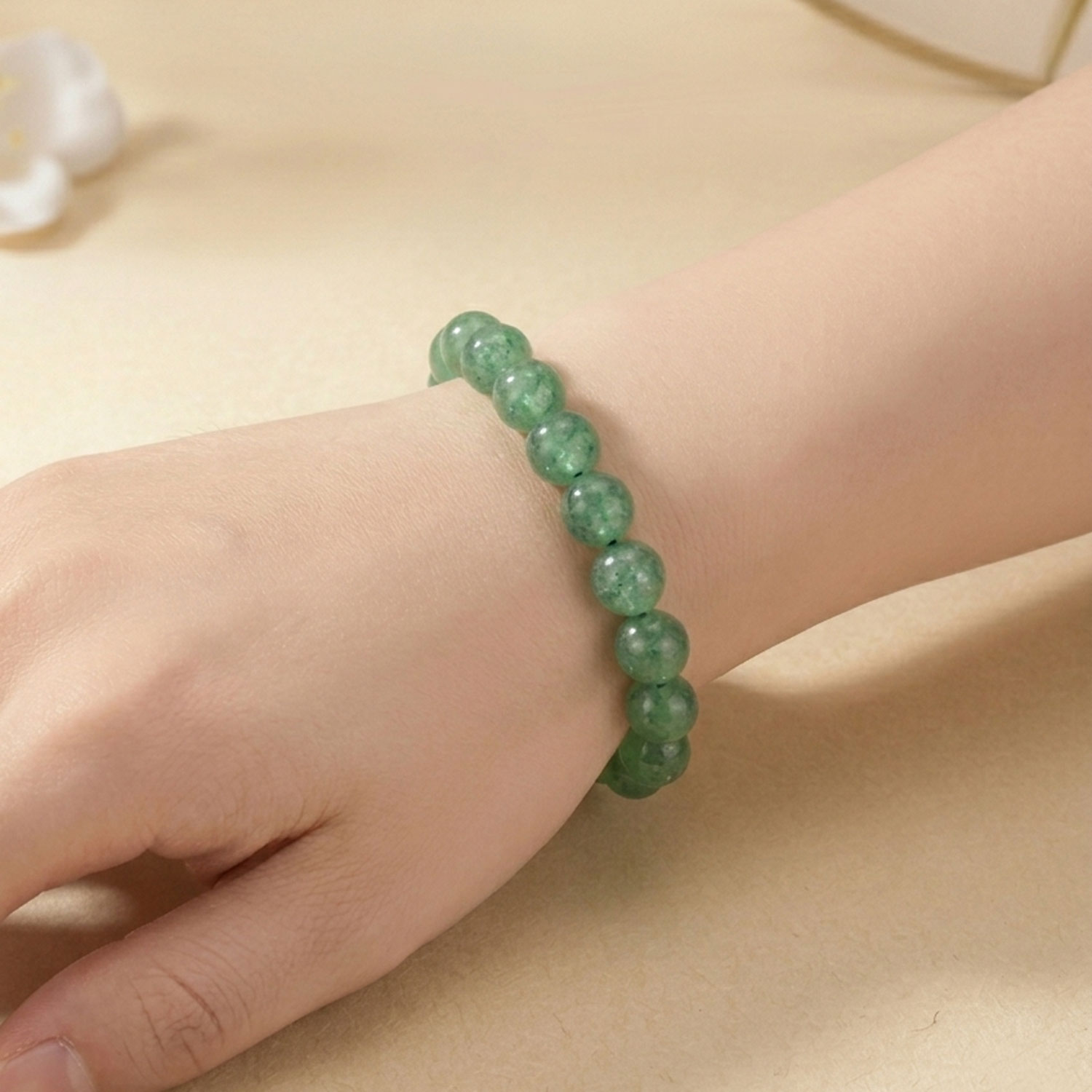 5 May - Green Starwberry Stone Bracelet