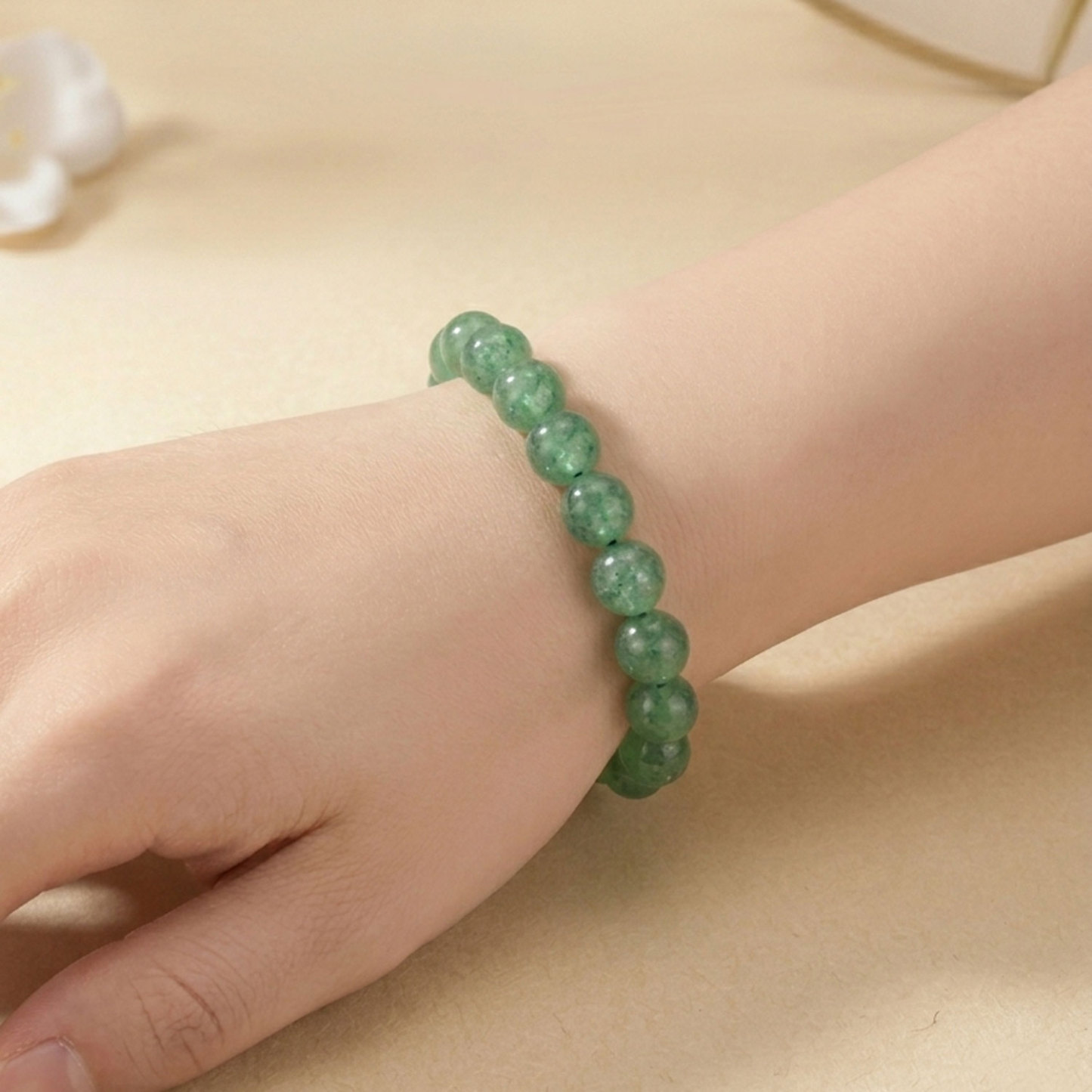 5 May - Green Starwberry Stone Bracelet
