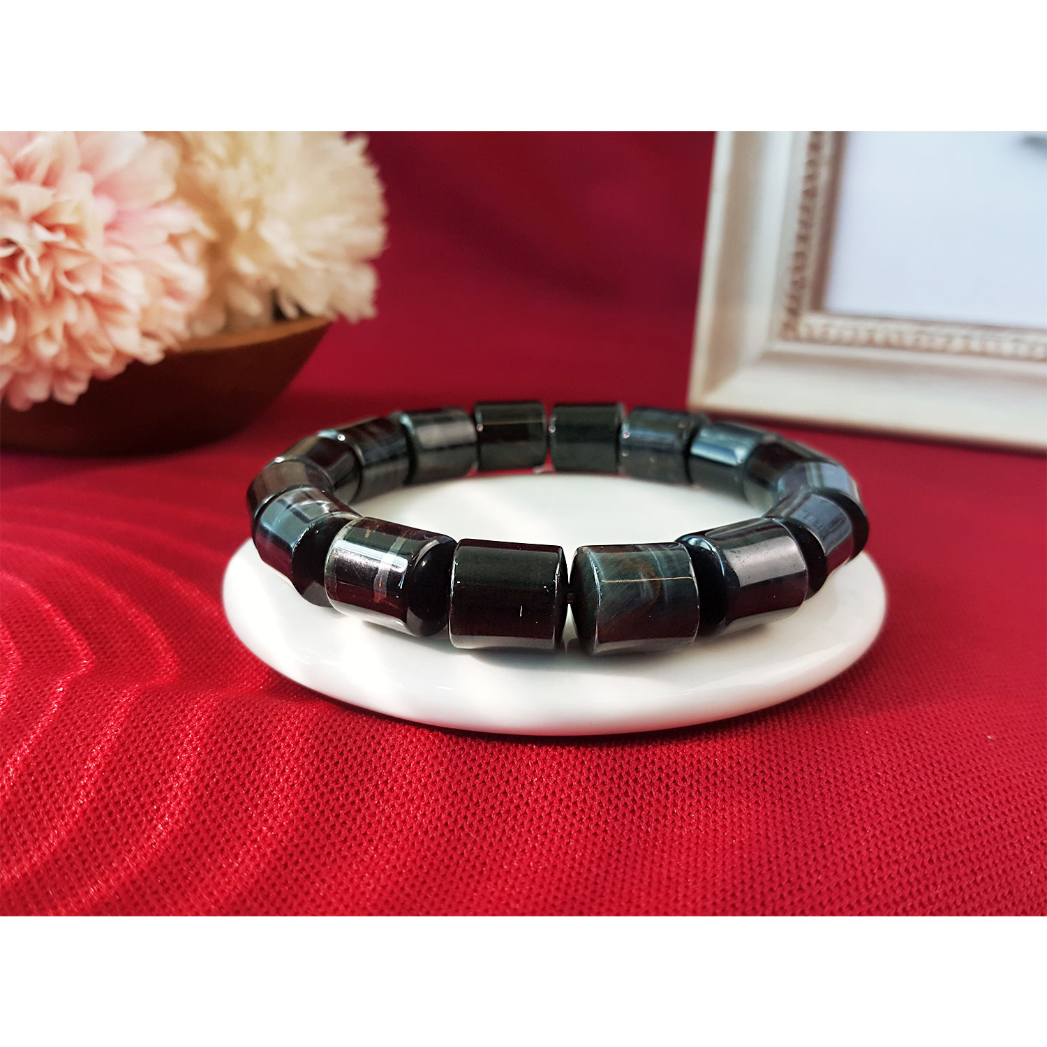 23 July - Blue Tiger Eye Cylinder Bracelet