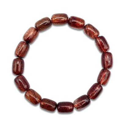 Superior Red Copper Rutilated Barrel Bracelet