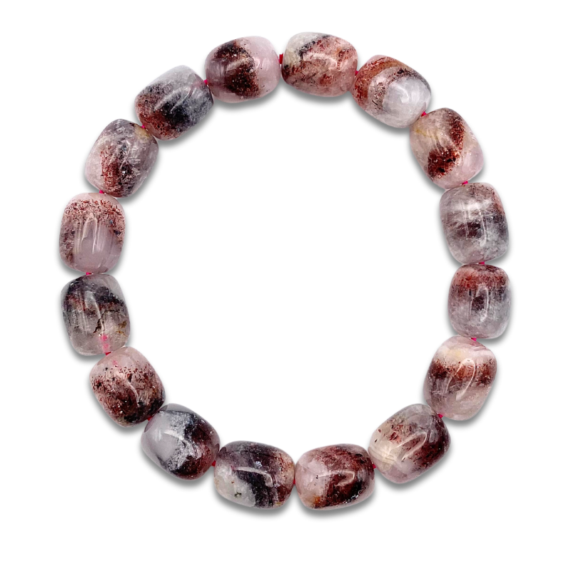 Super Seven Golden Strawberry Barrel Bracelet