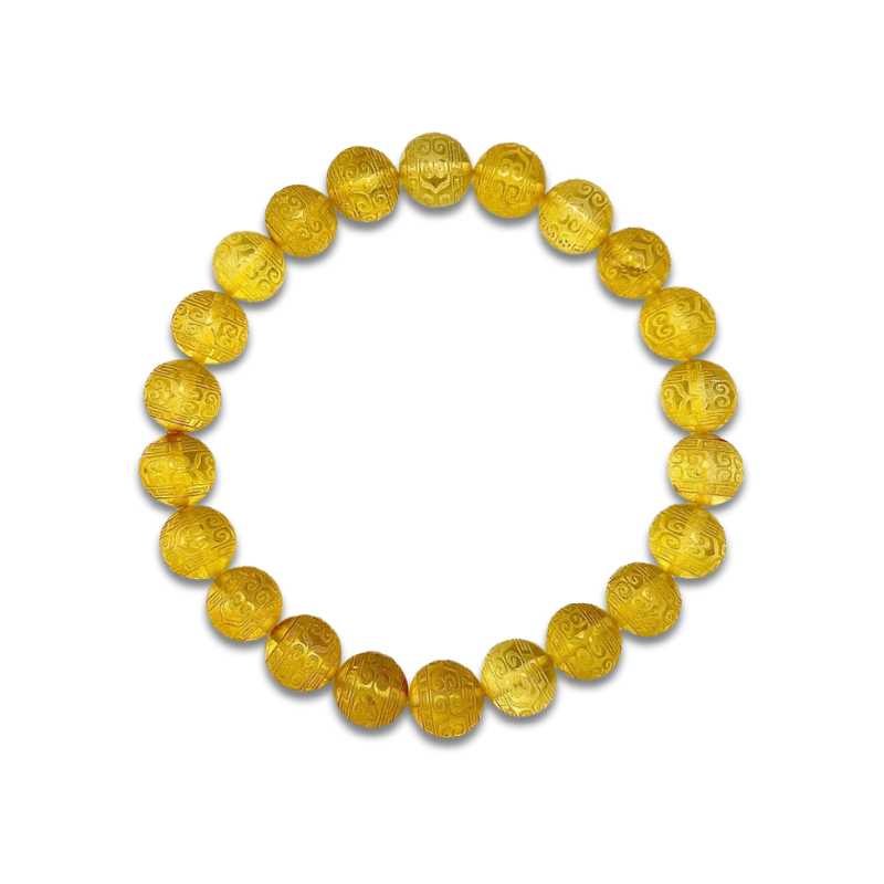 Beeswax Amber Carving Bracelet