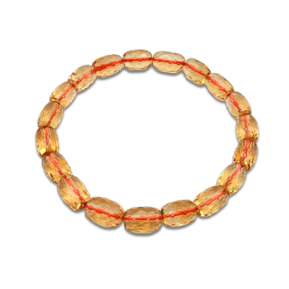 High Grade Citrine Barrel Bead Bracelet
