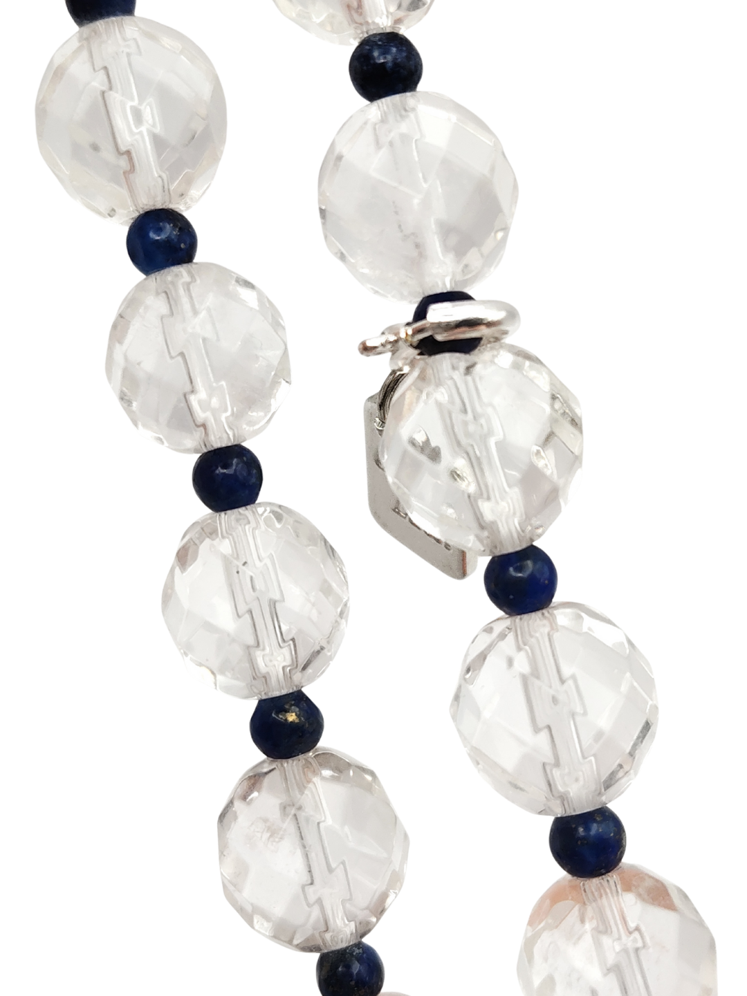 Clear Quartz With Lapis Lazuli Design Bracelet