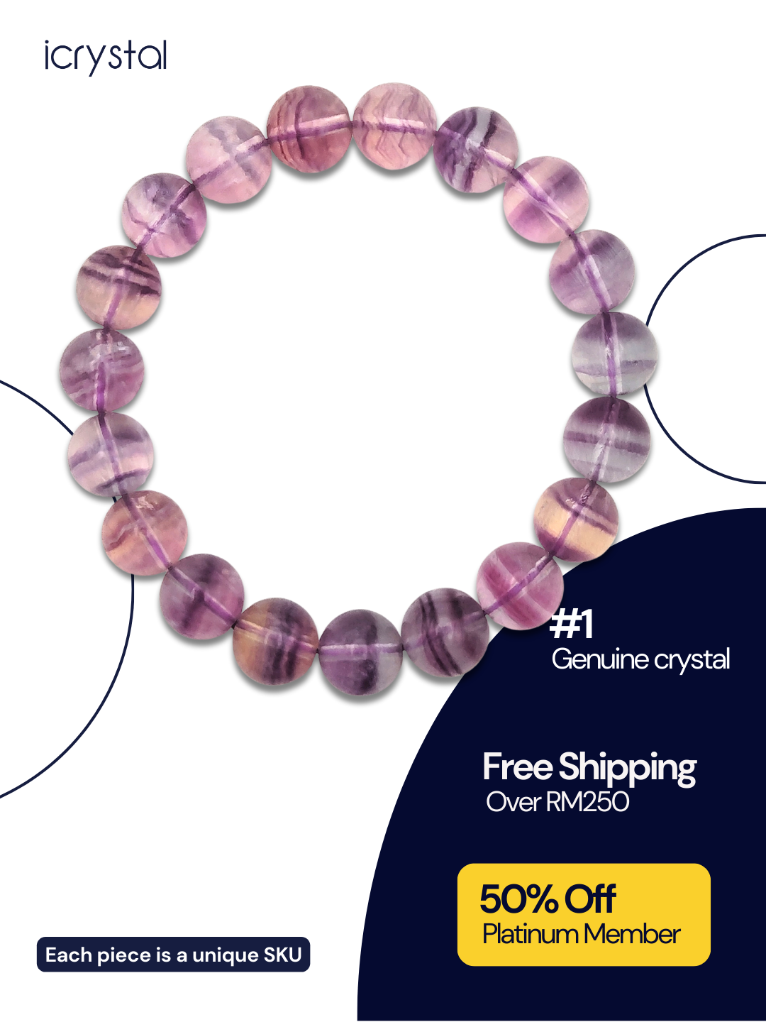 Purple Green Fluorite Bracelet