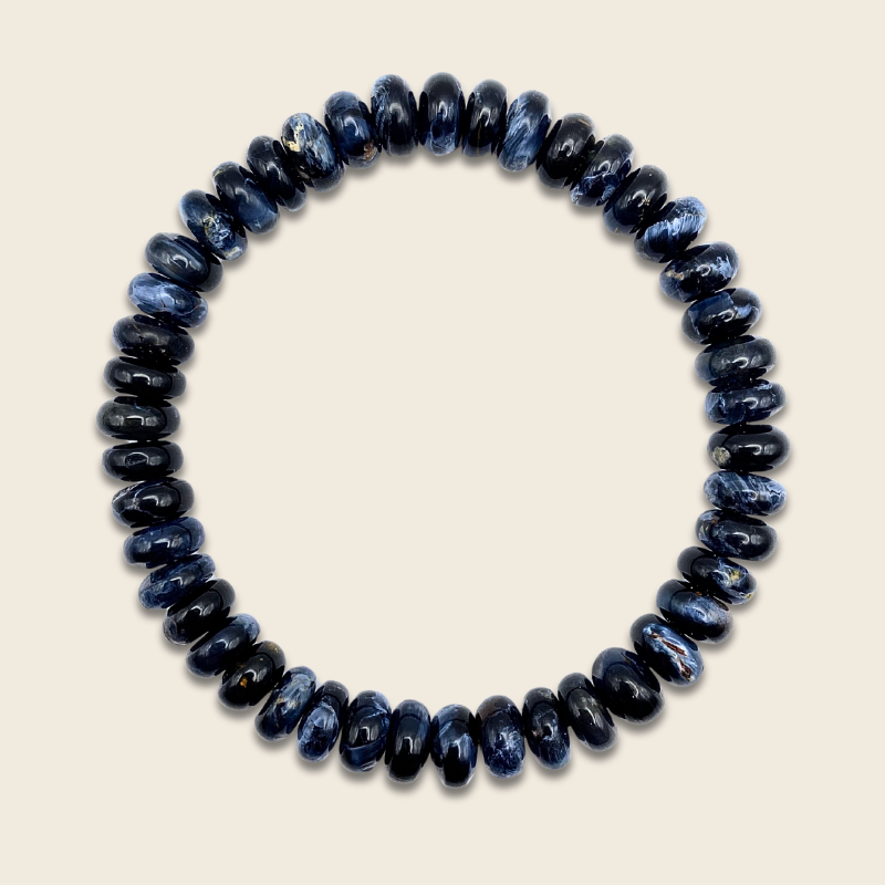 High Grade Blue Pietersite Stacked Bead Bracelet