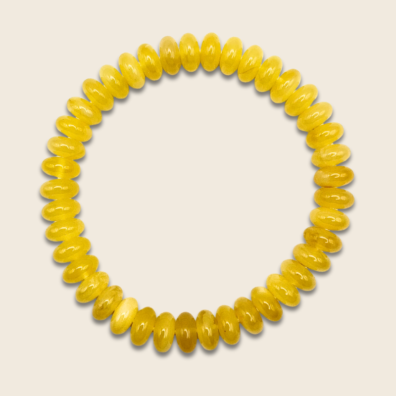 Beeswax Amber Stacked Bead Bracelet