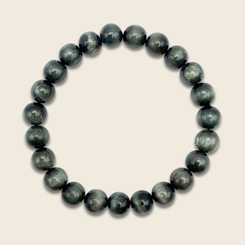 Cat's Eye Green Rabbit Hair Rutilated Bracelet