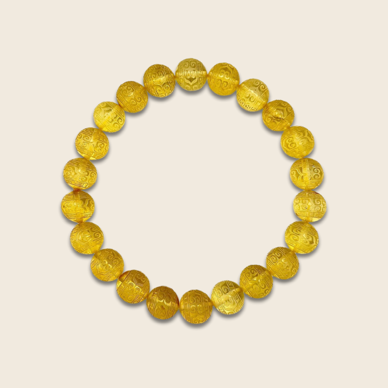 Beeswax Amber Carving Bracelet