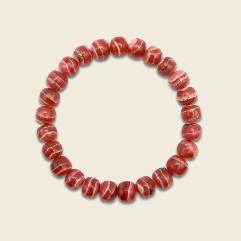 Rhodochrosite Drum Bracelet