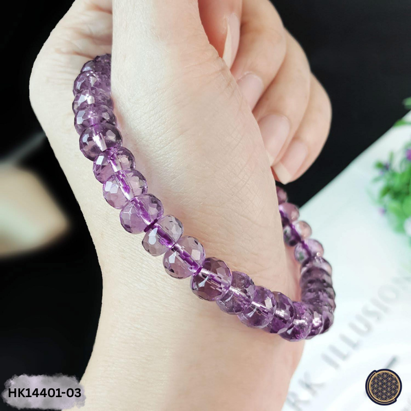 Amethyst Stacked Bead Cutting Bracelet