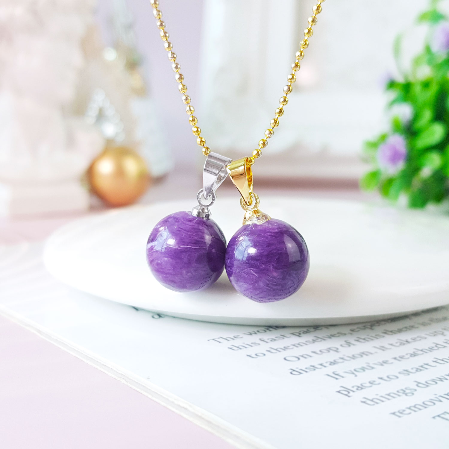 23 Oct - Charoite Ball Pendant