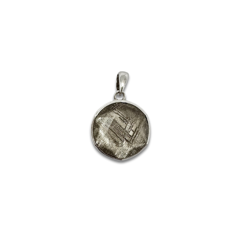 Meteorite And Canada Ammolite Stitching David Star Pendant