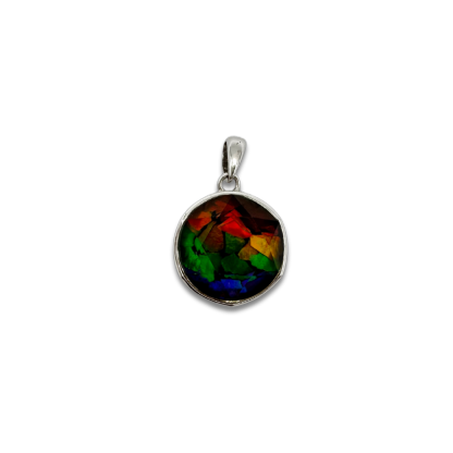 Chromatic Hue - Canadian Ammolite Stitching Pendant