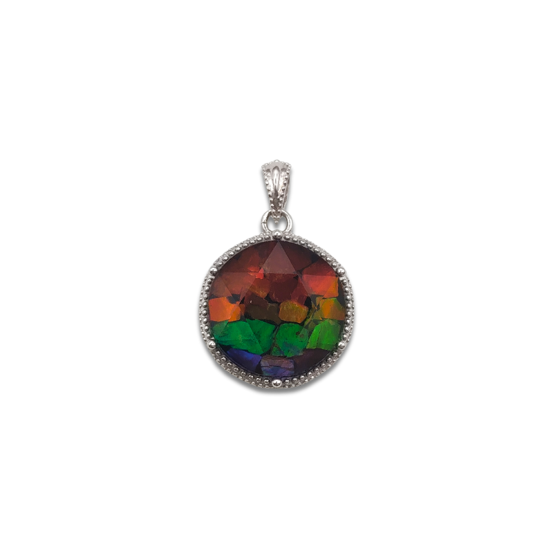 Canada Ammolite Stitching David Star With Flower Of Life Pendant