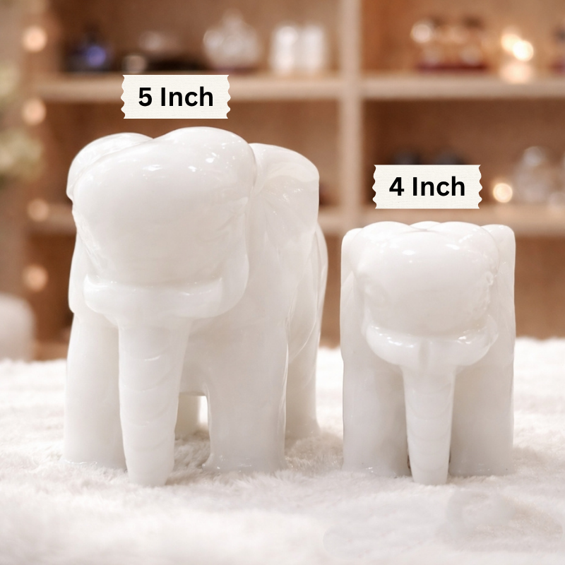 White Jade Wealth Elephant （Set）