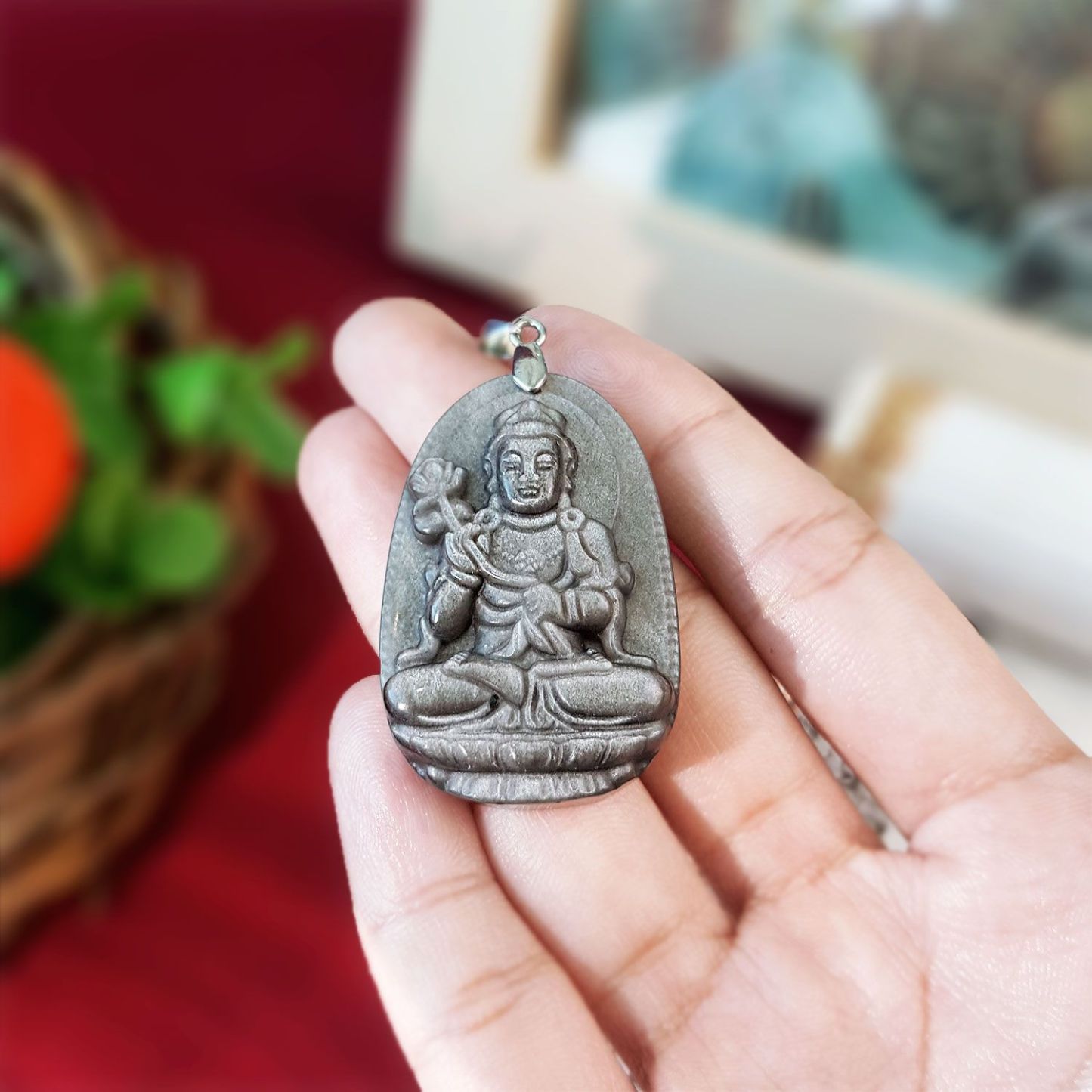 Silver Obsidian Zodiac Patronus Pendant