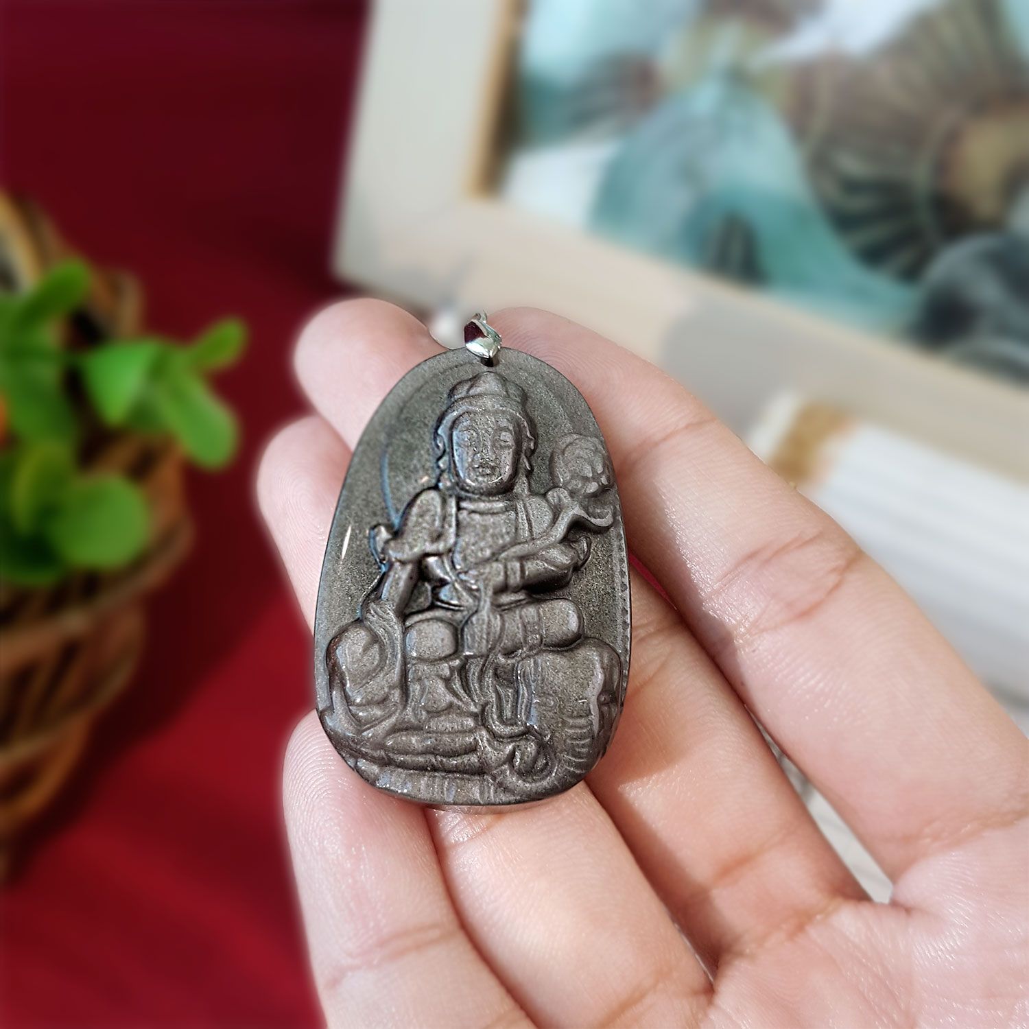 Silver Obsidian Zodiac Patronus Pendant