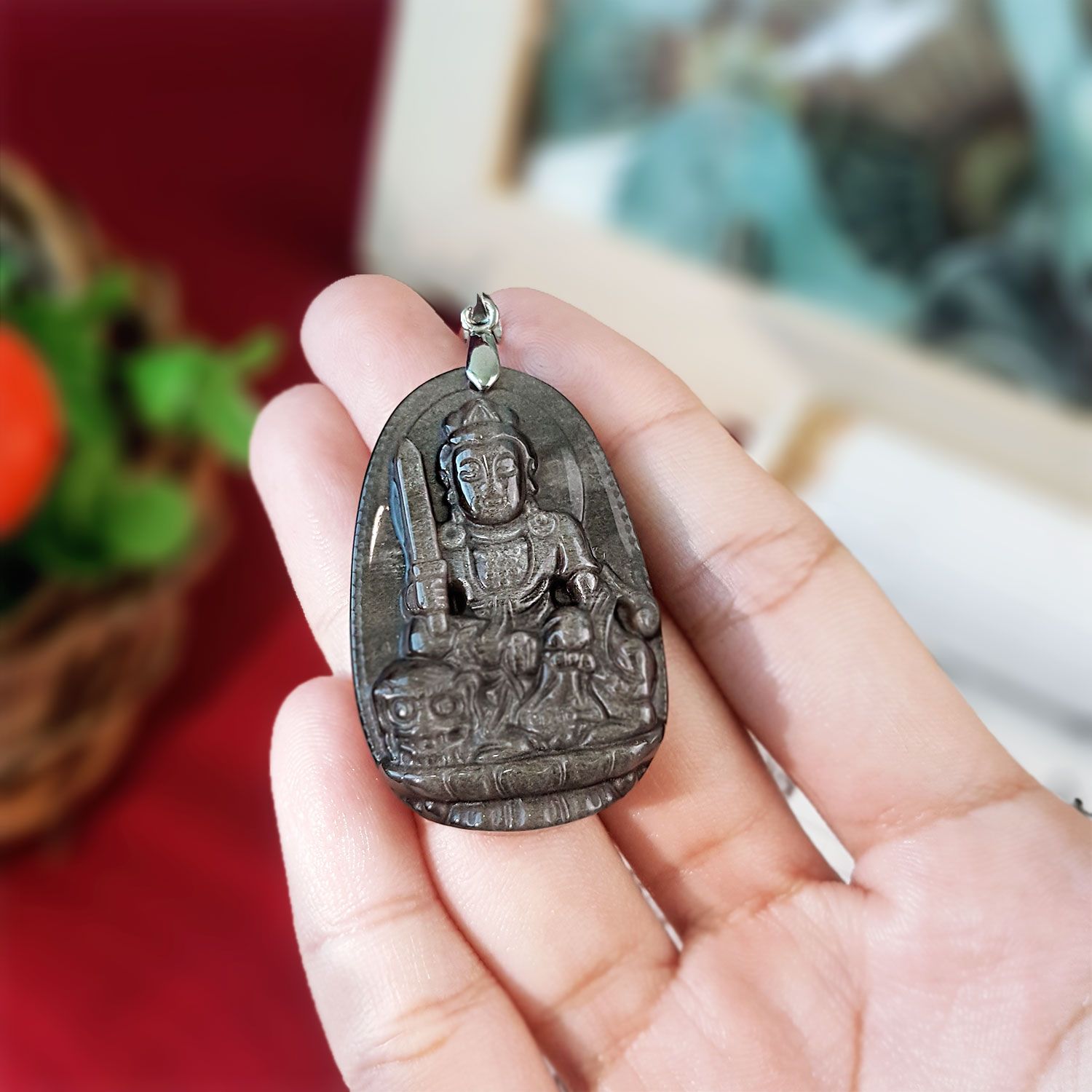 Silver Obsidian Zodiac Patronus Pendant