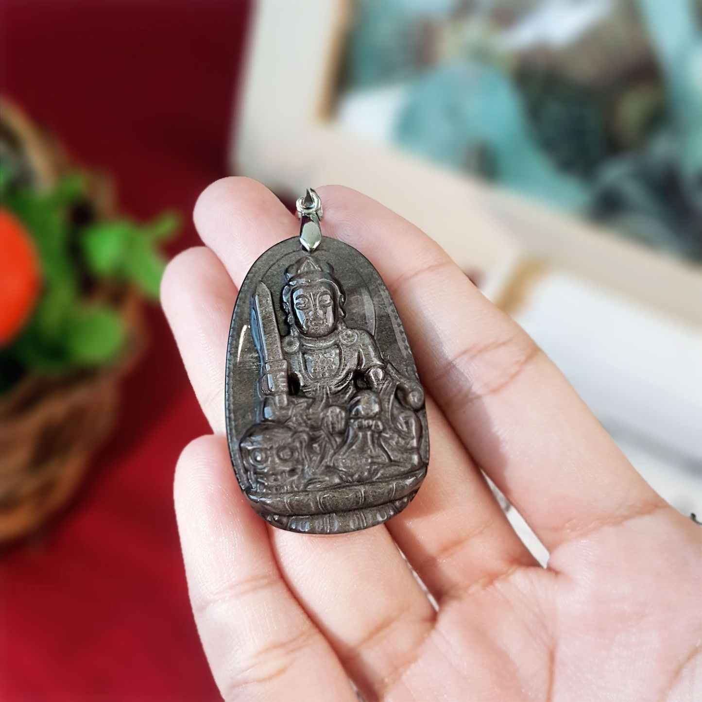 Silver Obsidian Zodiac Patronus Pendant