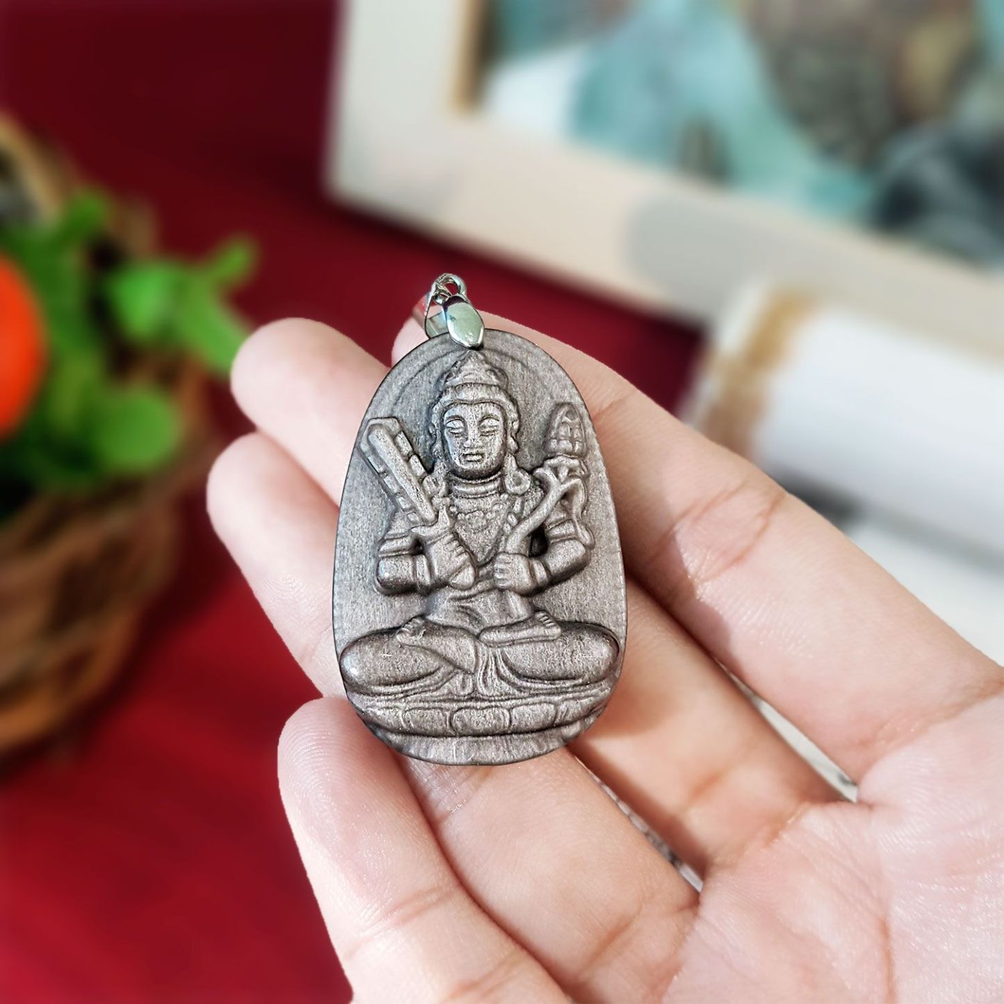 Silver Obsidian Zodiac Patronus Pendant