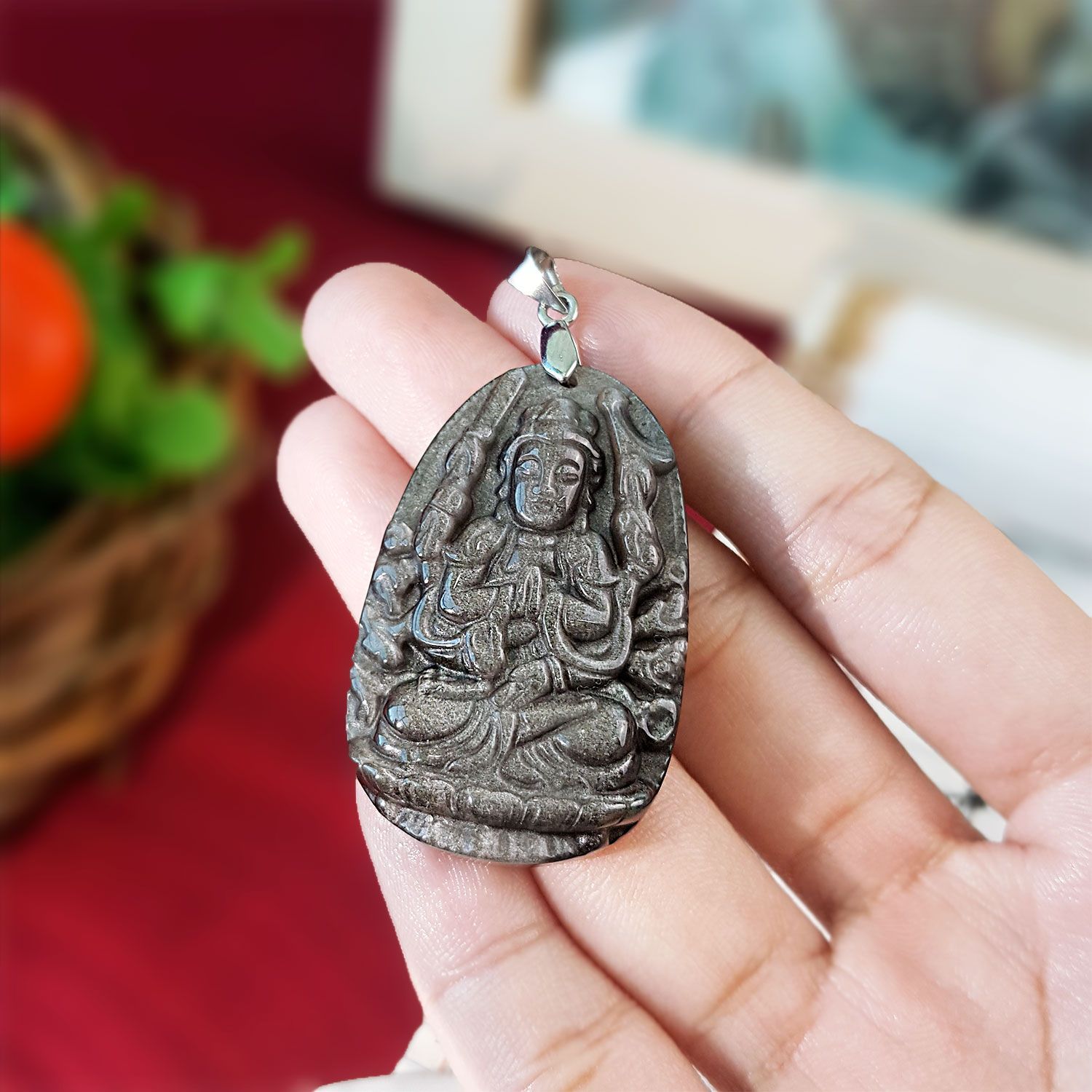 Silver Obsidian Zodiac Patronus Pendant