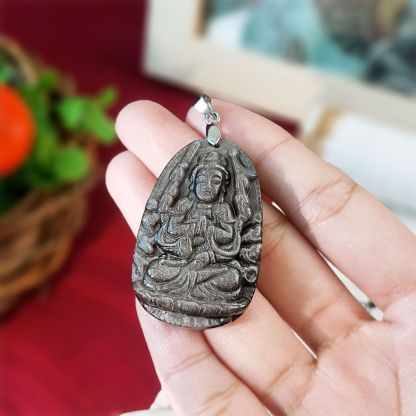 Silver Obsidian Zodiac Patronus Pendant