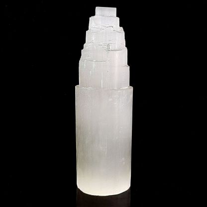 Morocco Selenite Bullet Lamp with Led Stand