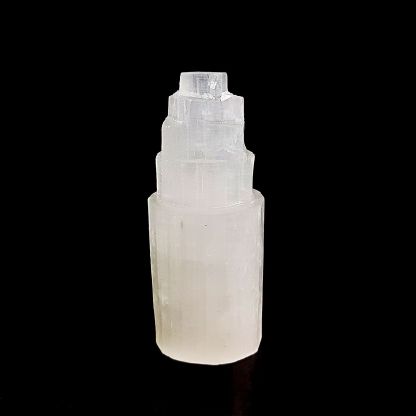 Morocco Selenite Bullet Lamp with Led Stand
