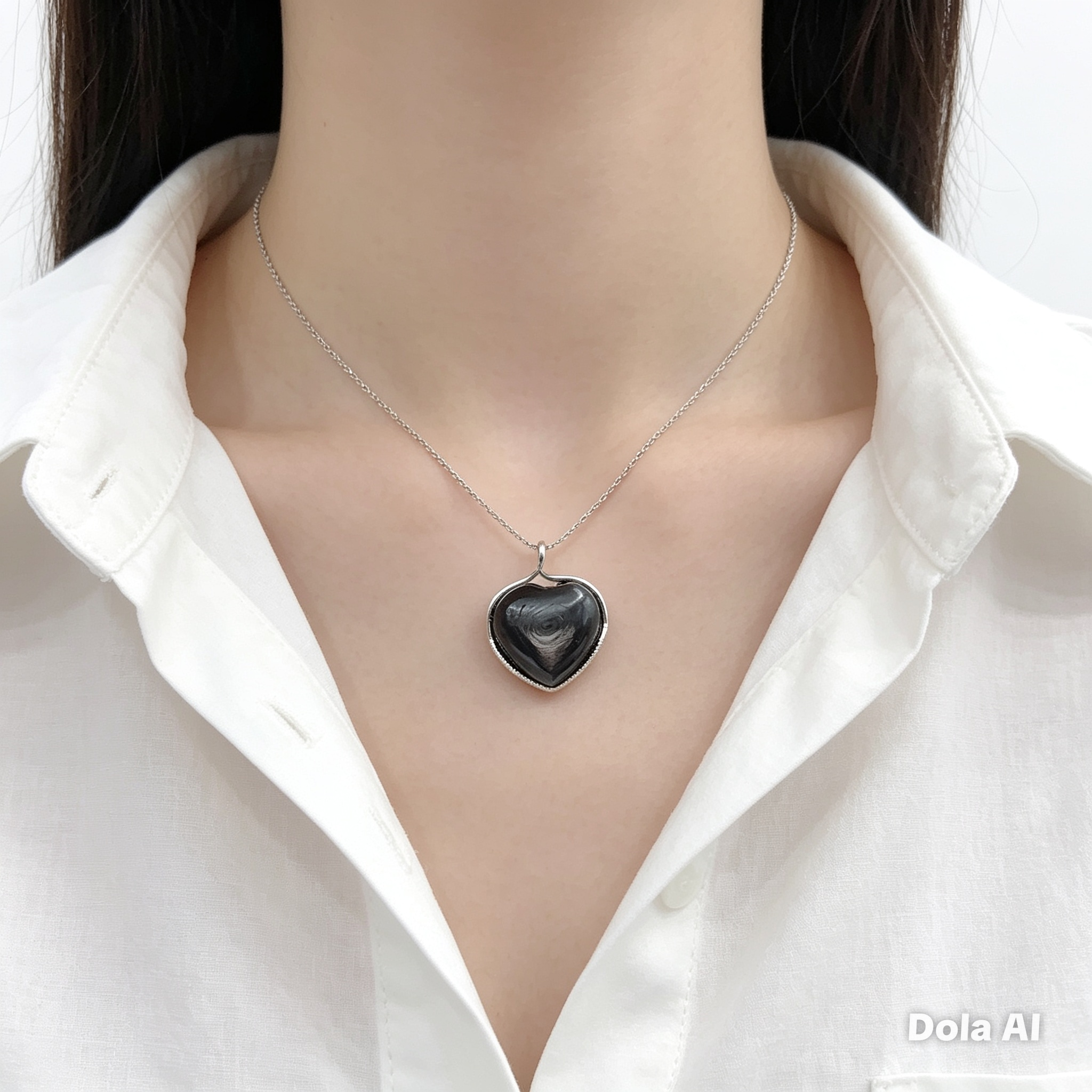 Hypersthene Heart Pendant
