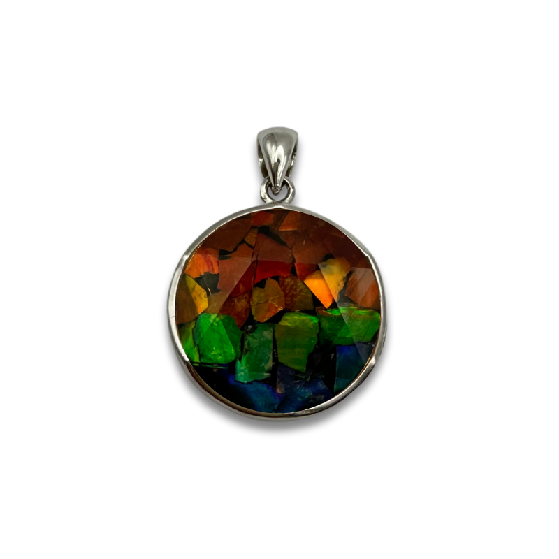 Chromatic Scale - Canadian Ammolite Stitching Pendant