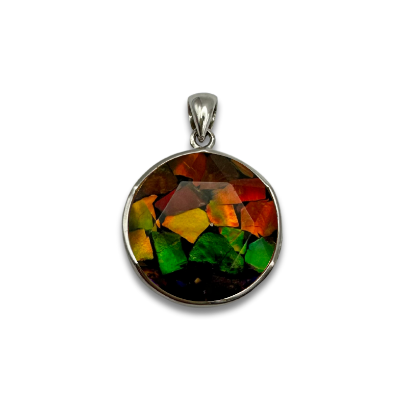 Chromatic Scale - Canadian Ammolite Stitching Pendant