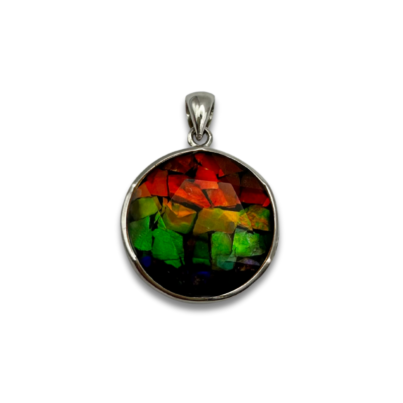 Chromatic Scale - Canadian Ammolite Stitching Pendant