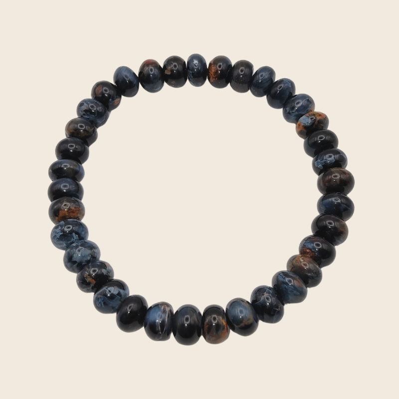 High Grade Blue Pietersite Stacked Bead Bracelet