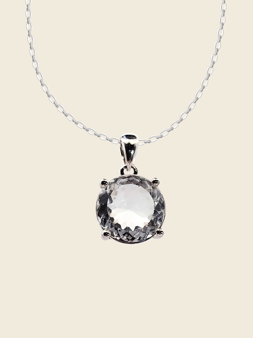 Exquisite Clear Quartz Round Shape Pendant