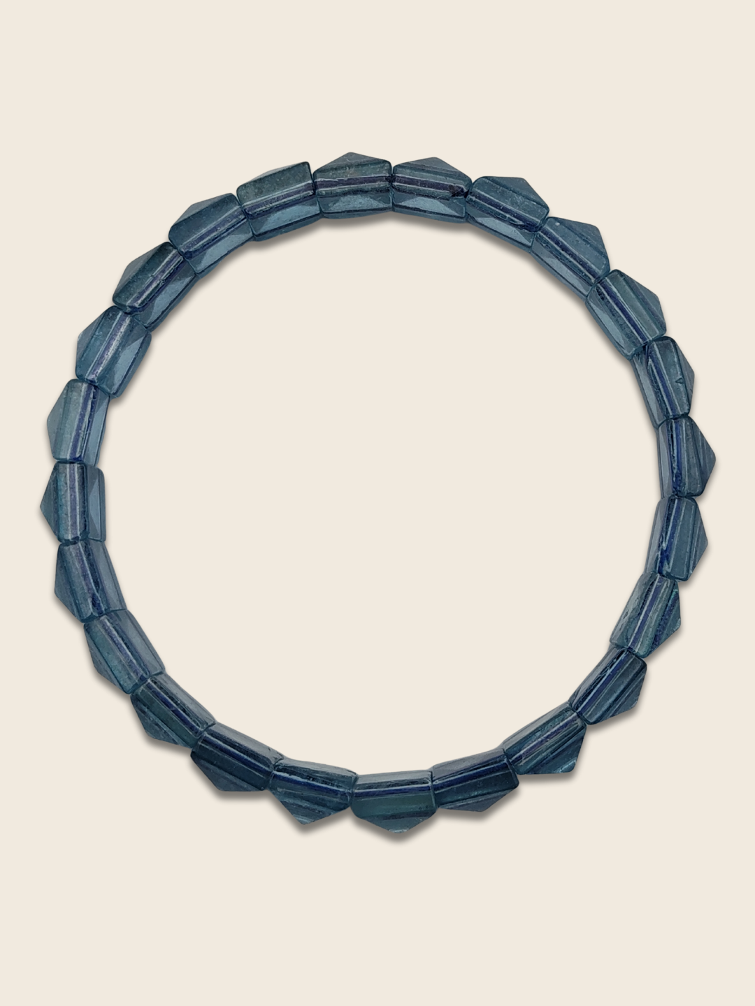 High Grade Devil Aquamarine Pyramid Flat Bracelet