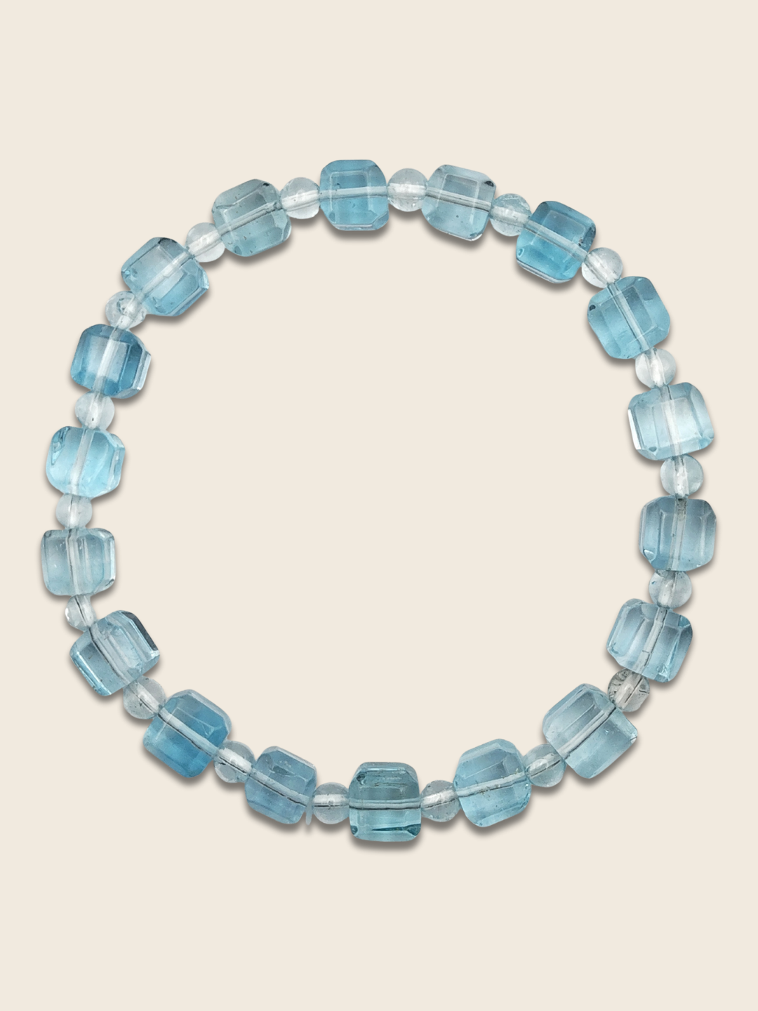 High Grade USA Blue Topaz Cube Bracelet